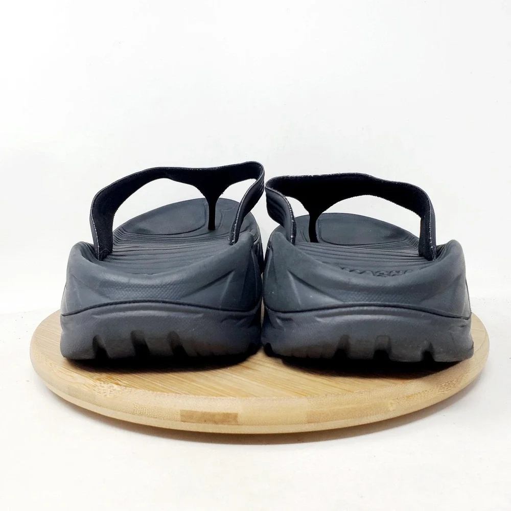 Hoka Ora Recovery Flip Sandals Mens 10 Black Pool Beach Comfort Slip On Shoes